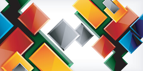 Square shape color abstract geometry. Vector Illustration For Wallpaper, Banner, Background, Card, Book Illustration, landing page