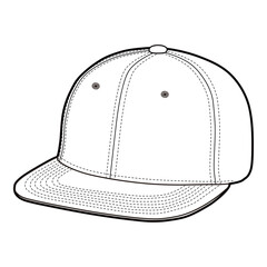 Snapback Cap Technical Drawing Side View

