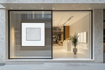 Blank billboard poster mockup in the shopping mall. Empty advertising billboard mockup.