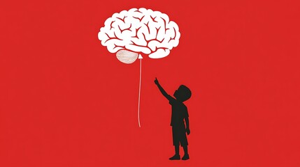 Little Boy Holding Balloon in Creative Conceptual Art