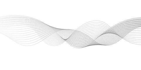 Abstract wave blend lines on transparent background. Design for banner, wallpaper, background and many more. Undulate Grey Wave Swirl, frequency sound wave, twisted curve lines with blend effect.	
