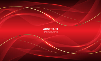 Abstract red gold light luxury wave curve with blank space for text place design modern creative background vector