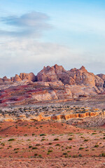 Breathtaking Desert Landscape of Utah at Sunset Light