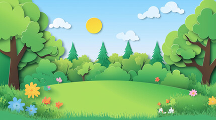 Fototapeta premium landscape with trees and grass