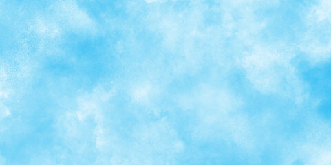Vibrant clear blue sky with puffy and blurry natural clear clouds, Abstract blue watercolor painted sky background by teal color blue, Abstract blue color clouds background.