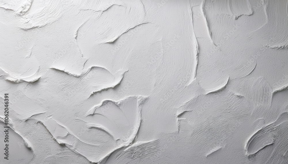 Poster Minimalist White Texture Background with Abstract Paint Strokes, Smooth Brush Patterns, and Gentle Feathered Curves for Artistic, Interior Design, or Graphic Layout Concepts