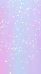 bokeh lights and shiny glitter  stars falling on unicorn pink and blue background,pastel soft colors vertical social media wallpaper
