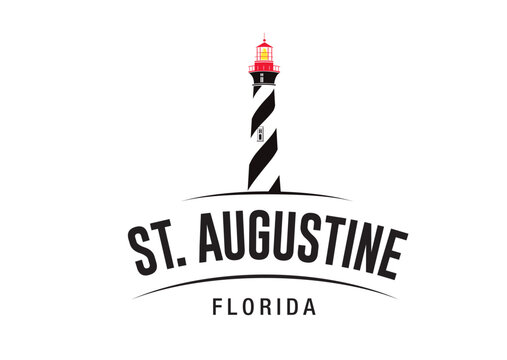 symbol of the saint augustine lighthouse vector graphic design