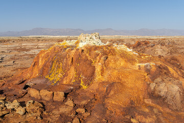 Colourful spings of acid in Dallol, Danakil depression, Ethiopia