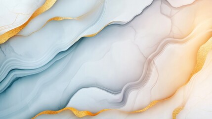 Naklejka premium Abstract white, cream, brown veined marble background