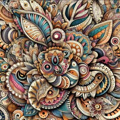 Zentangle Pattern A repeating pattern of intricate Zentangle sha
