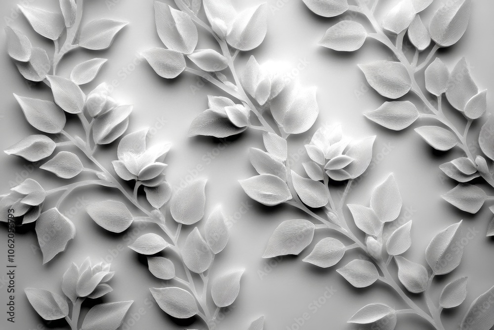 Poster Minimalist line art of frost patterns on glass, capturing the delicate and intricate look of winterâ€™s icy touch in a simple style, symbolizing elegance and clarity