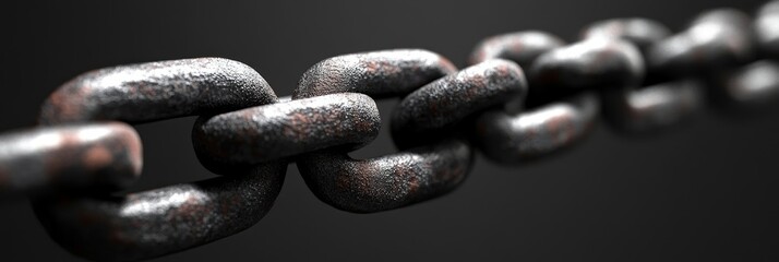 Fototapeta premium Rusty metal chain close-up with detailed texture