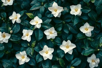 Top view background of gardenia flowers beautiful