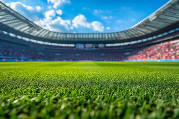 Fototapeta premium Stadium in depth from the grass photo
