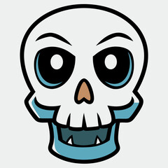 Fototapeta premium scary-skull-vector-art-illustration-white-backgrou