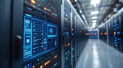 Naklejka premium Server Room Data Center.