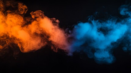 Blue Orange Smoke Abstract Wallpaper On Black Background