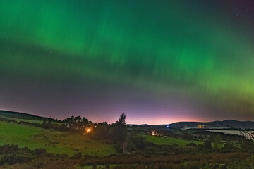Northern lights above Blessington Lakes, County Wicklow, Ireland