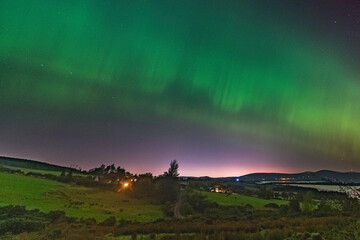 Northern lights above Blessington Lakes, County Wicklow, Ireland