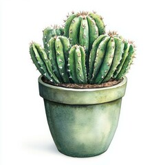 Cactus plant in the style of a watercolor painting