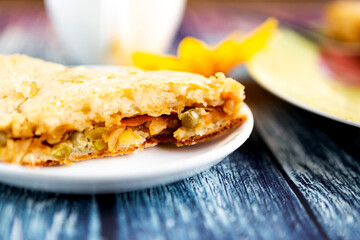 delicious sweet homemade apple pie closeup.