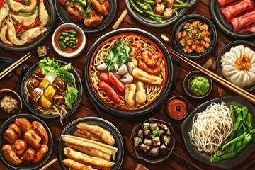 Cartoon Chinese Food illustratiion