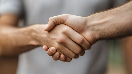 Business partners build trust and collaboration through a firm handshake in professional settings
