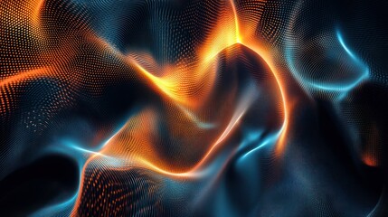 Fototapeta premium Modern 3D pattern wave background glowing digital network technology energy wallpaper AI generated image