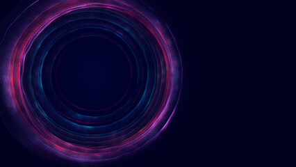 Collection of bright dots on a dark background. Abstract sound wave of particles. Data network. 3D rendering.