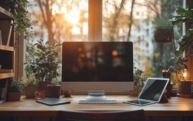 Home Office Sunset.