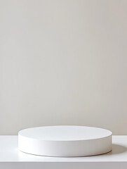 White, round, flat podium