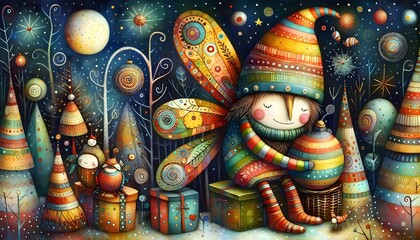 Fototapeta premium Navidad Cósmica Encantada