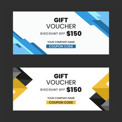 Colorful gift voucher horizontal banners