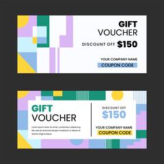 Colorful gift voucher horizontal banners