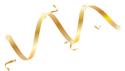 Golden shiny ribbon with flares