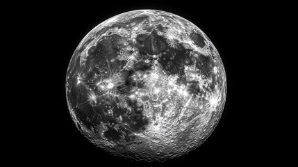 Fototapeta premium Closeup of the moon on a dark background.