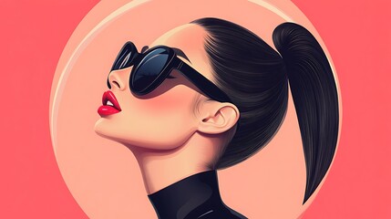 Fototapeta premium Stylish Profile of a Modern Influencer in Sunglasses
