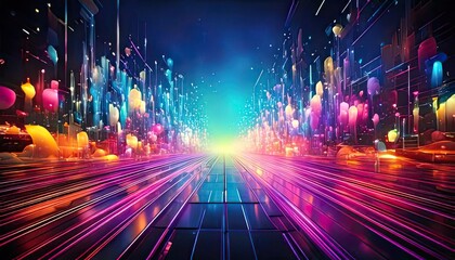 abstract background of holographic neon