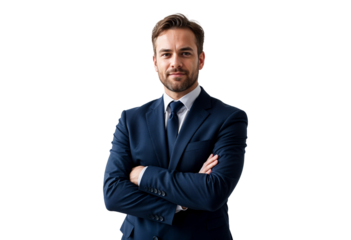 Attractive young businessman with crossed arms 