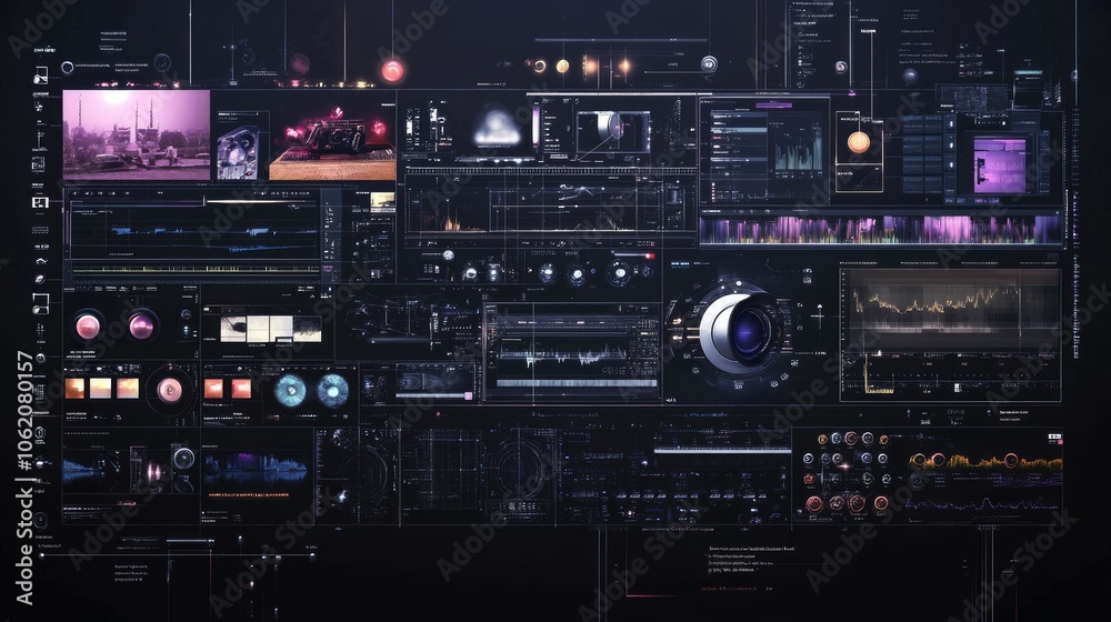 Poster a visually engaging timeline highlighting the evolution of video editing software tools, perfect for