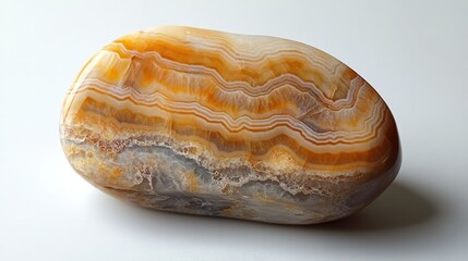 Obraz premium Beautiful onyx stone in warm hues, highlighting its unique swirling patterns and translucent quality