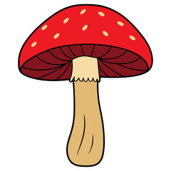 Mushroom Vector Icon Illustration clipart. 