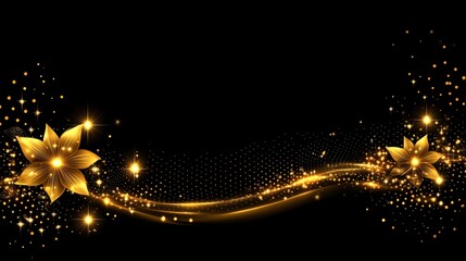 Premium abstract design no glossy, 3d type dimension, black golden two flower two leave style black golden two line wave 8k, super Hd Ultra for magazine