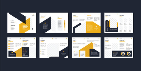 company profile brochure template layout design, 16 pages corporate brochure design template, Minimal Business Brochure template design