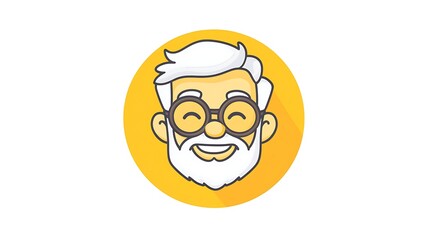 Fototapeta premium Cheerful Elderly Man Profile Illustration