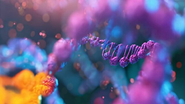 An abstract representation of base pairing in DNA, using contrasting colors to highlight the complementary nature of the four nucleotide bases