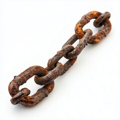 Fototapeta premium rusty chain on white background .Generative AI