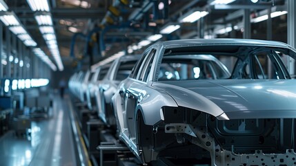 Naklejka premium Modern Automotive Assembly Line