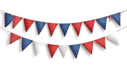 Fototapeta premium Colorful red, white, and blue festive bunting for celebration.